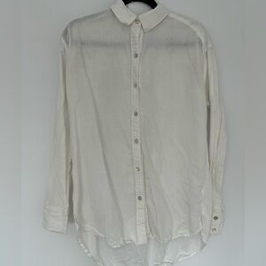 NIA Linen-Blend Button-Up Shirt